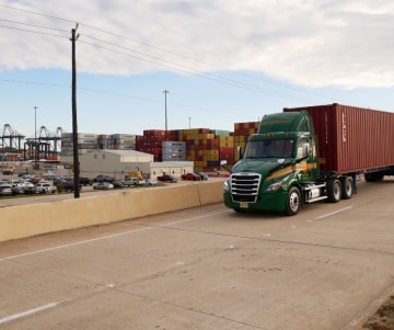 a truck is parked on the side of a road