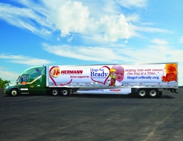 a truck is parked on the side of a road