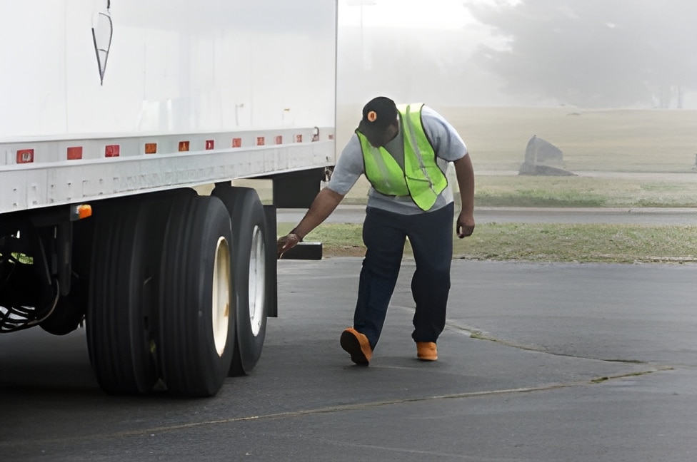 a man riding on the back of a truck