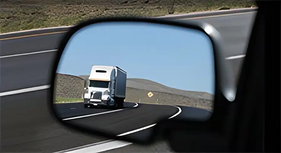 a side view mirror of a car