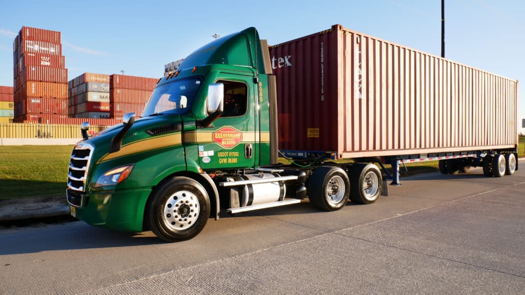 a truck is parked on the side of a road