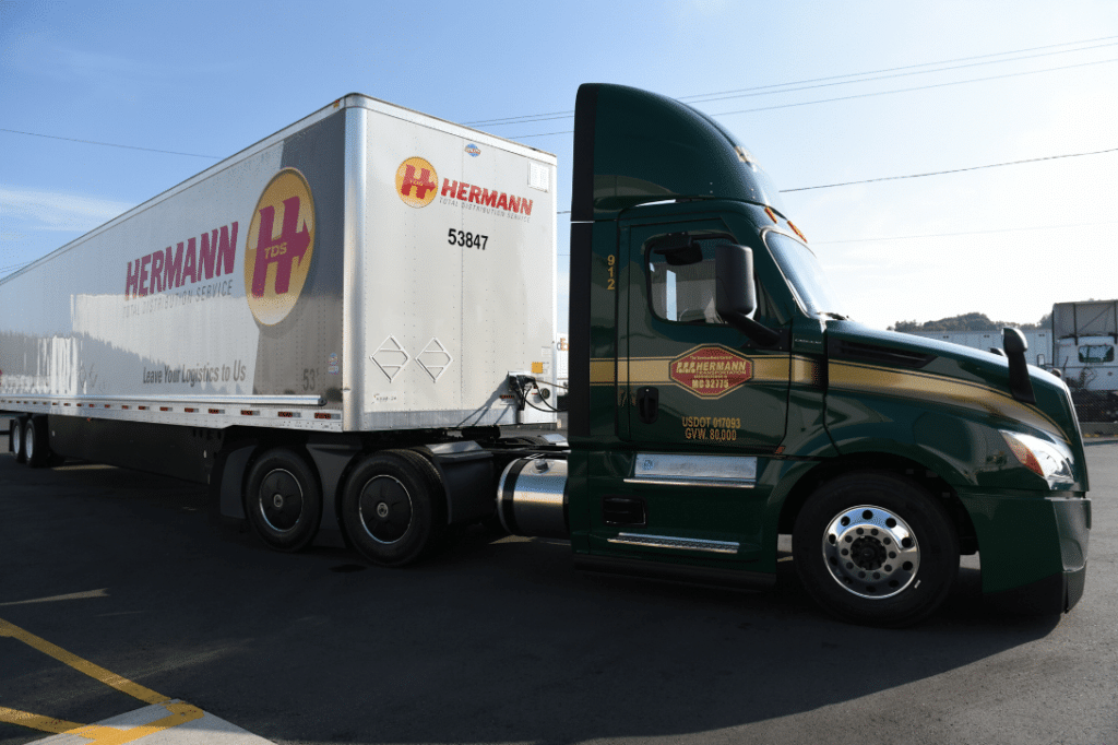 a truck is parked on the side of a road