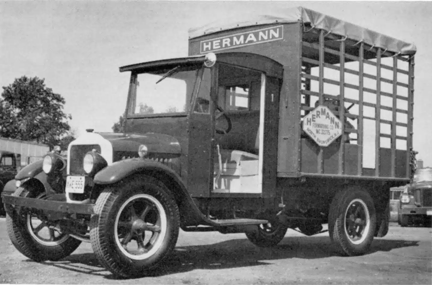 an old photo of a truck